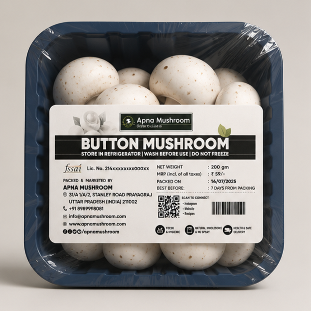 Apna Mushroom - Fresh Button Mushroom