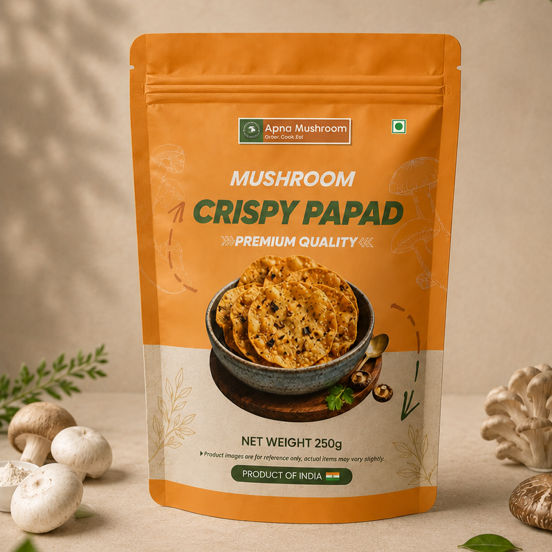 Mushroom Papad-Crispy & Spicy